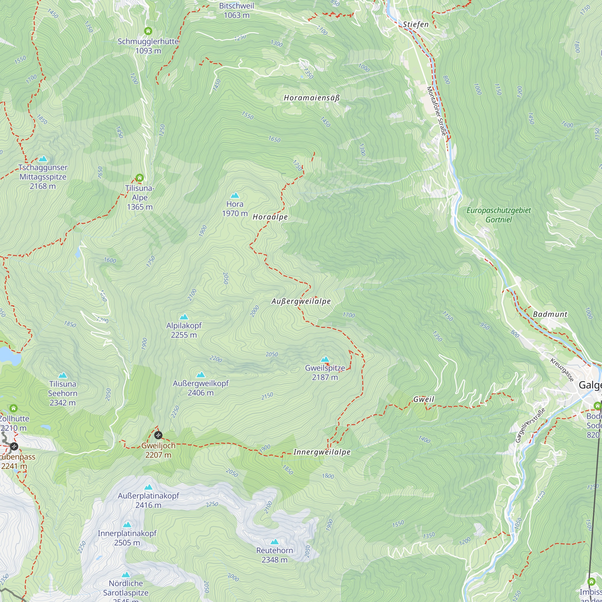 Außergweilalpe map