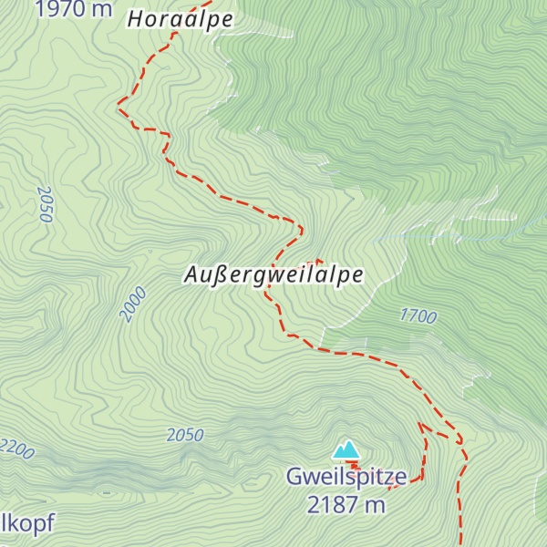 Map of Außergweilalpe