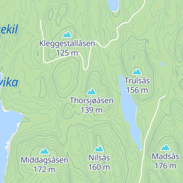 Map of Thorsjøåsen