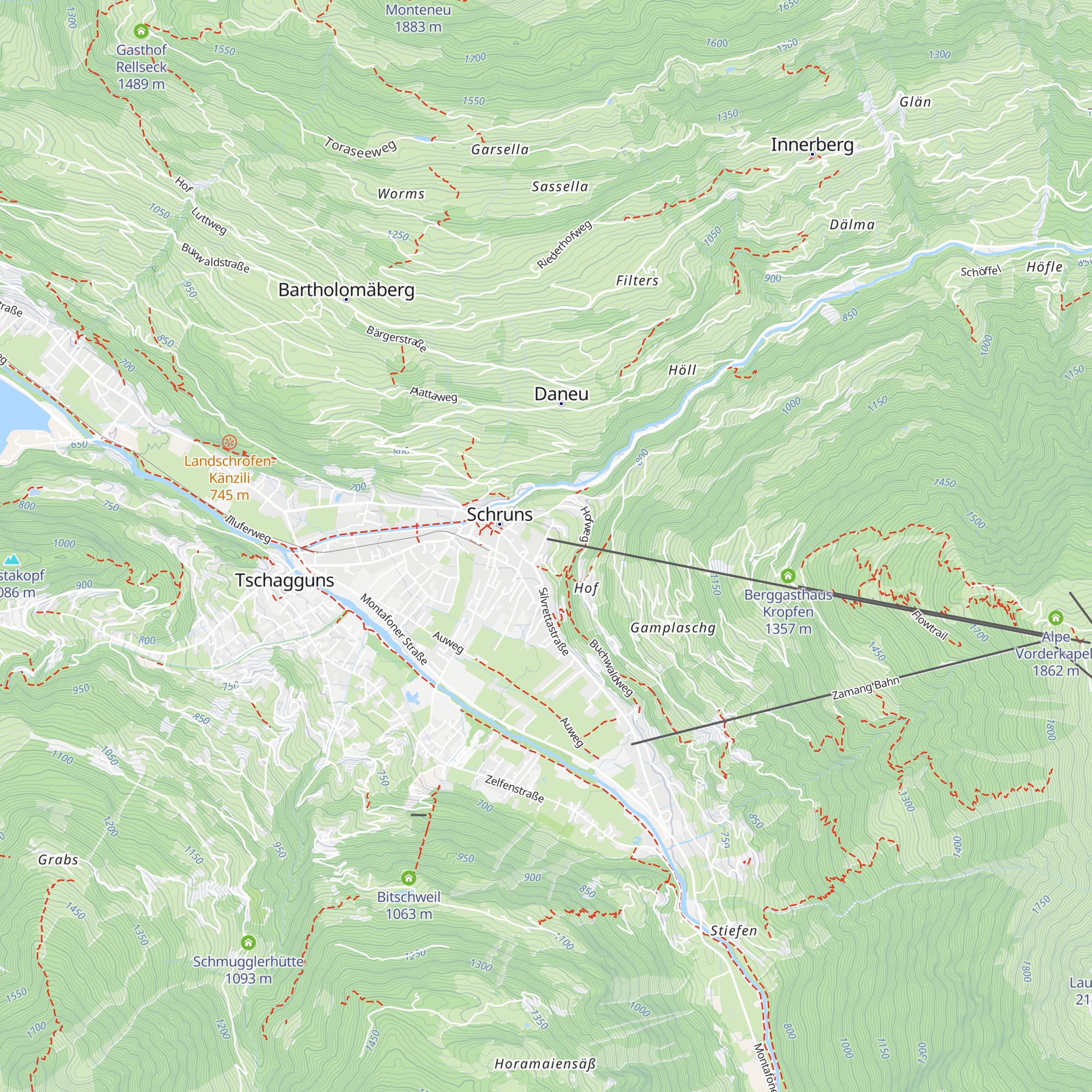 Hochjochbahn Stüble map