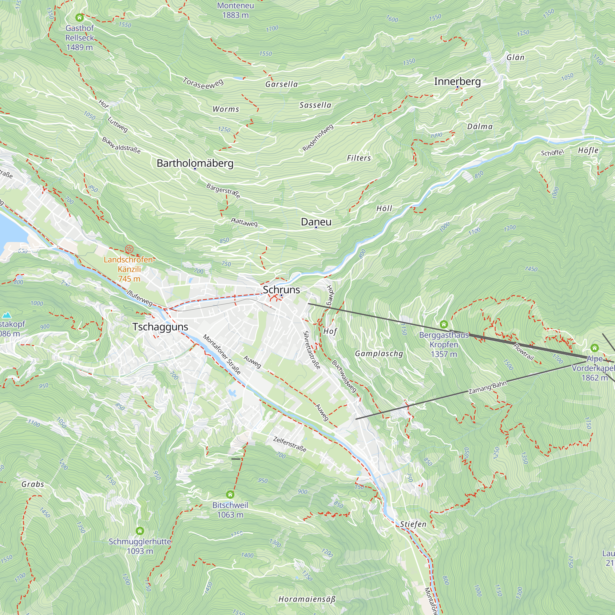 Hochjochbahn Stüble map