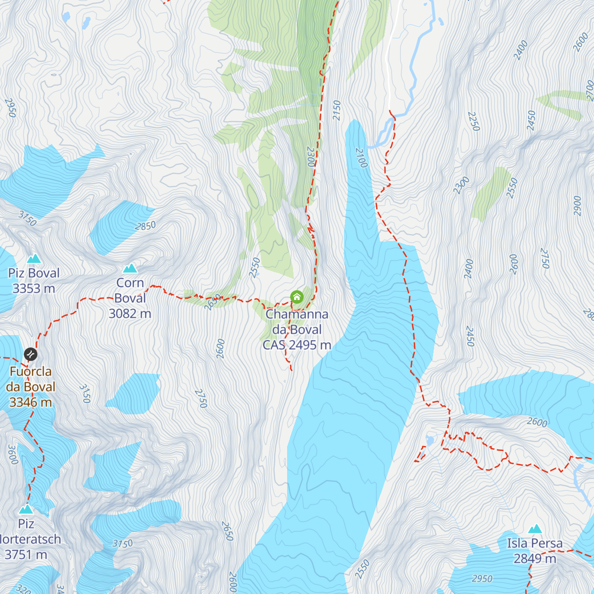 Chamanna da Boval CAS map