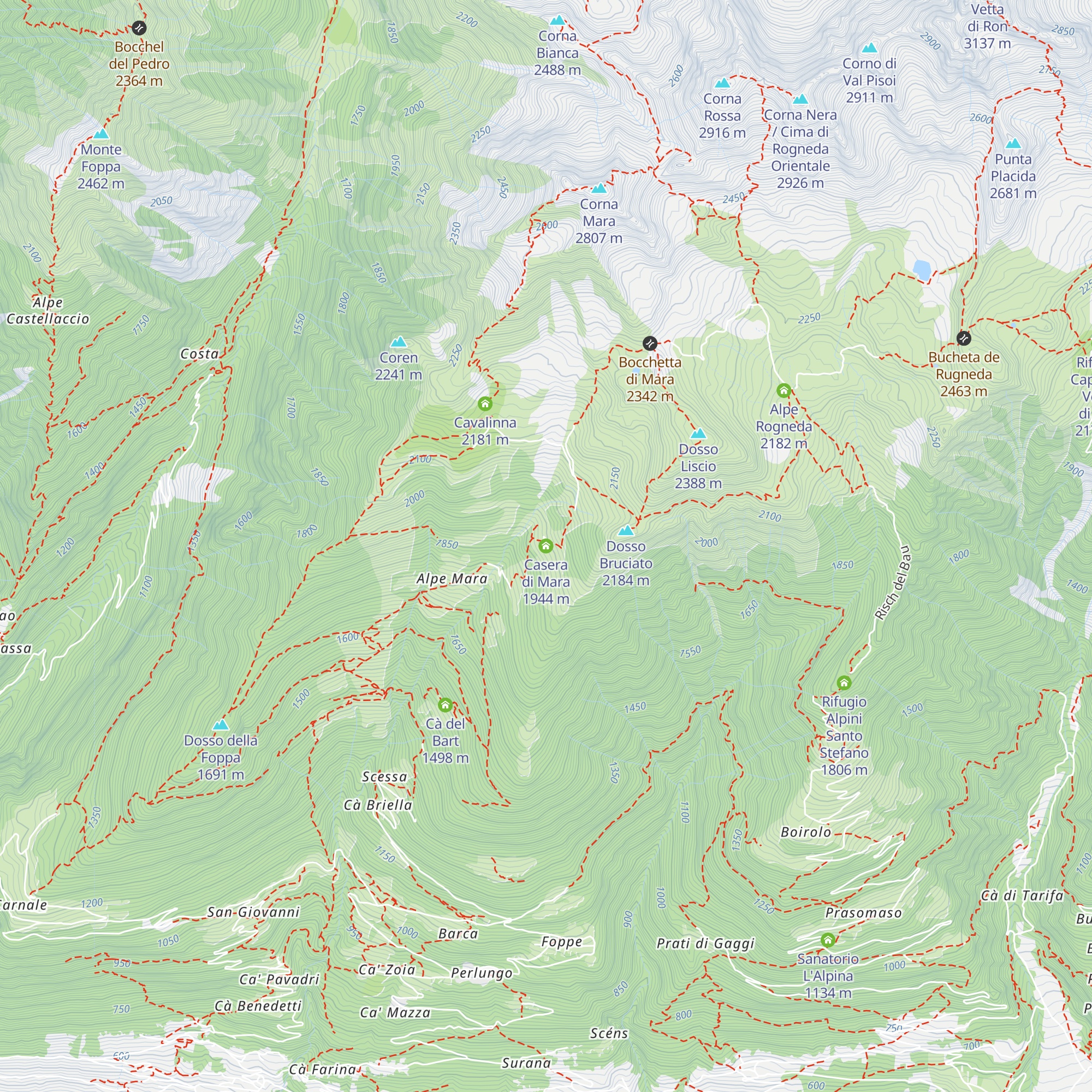Casera di Mara map