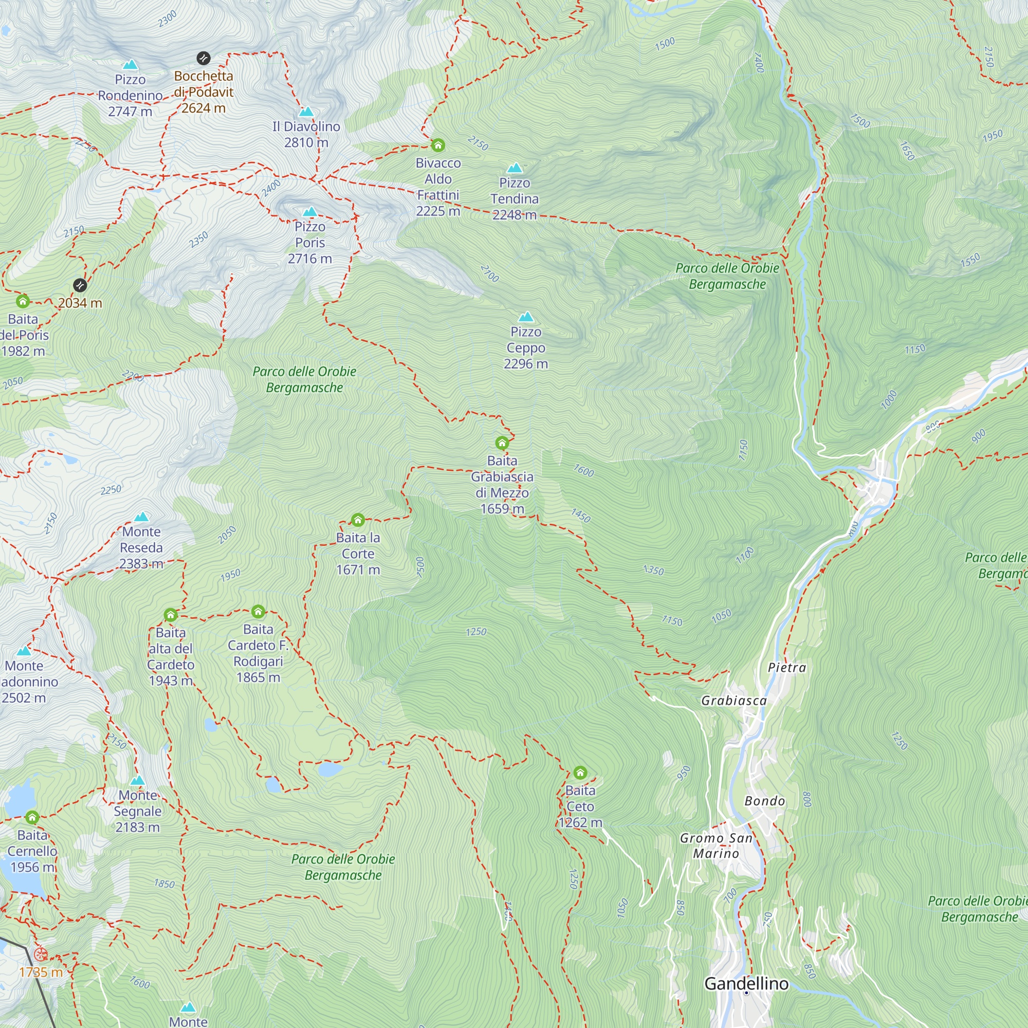 Baita Grabiascia Bassa map
