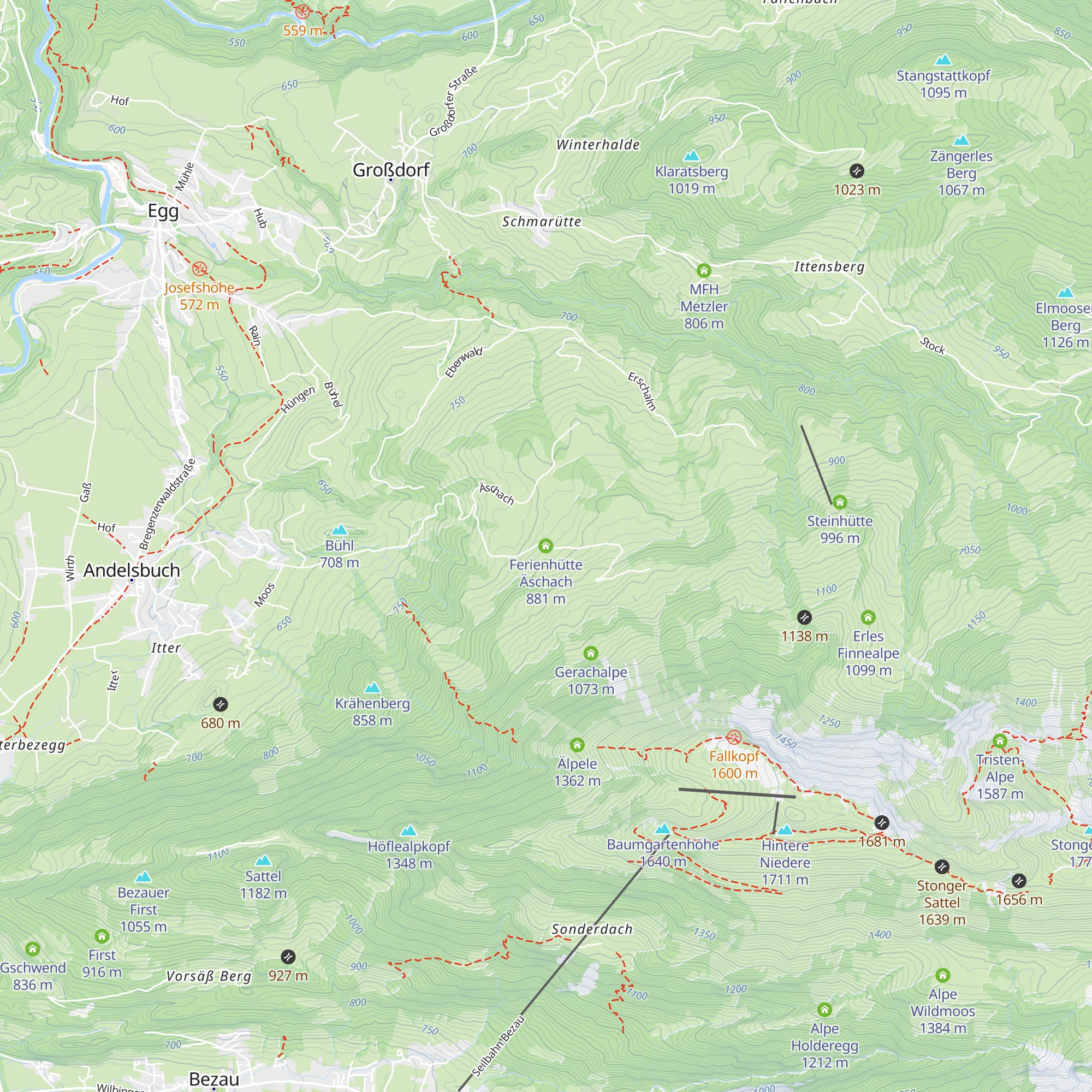 Ferienhütte Äschach map