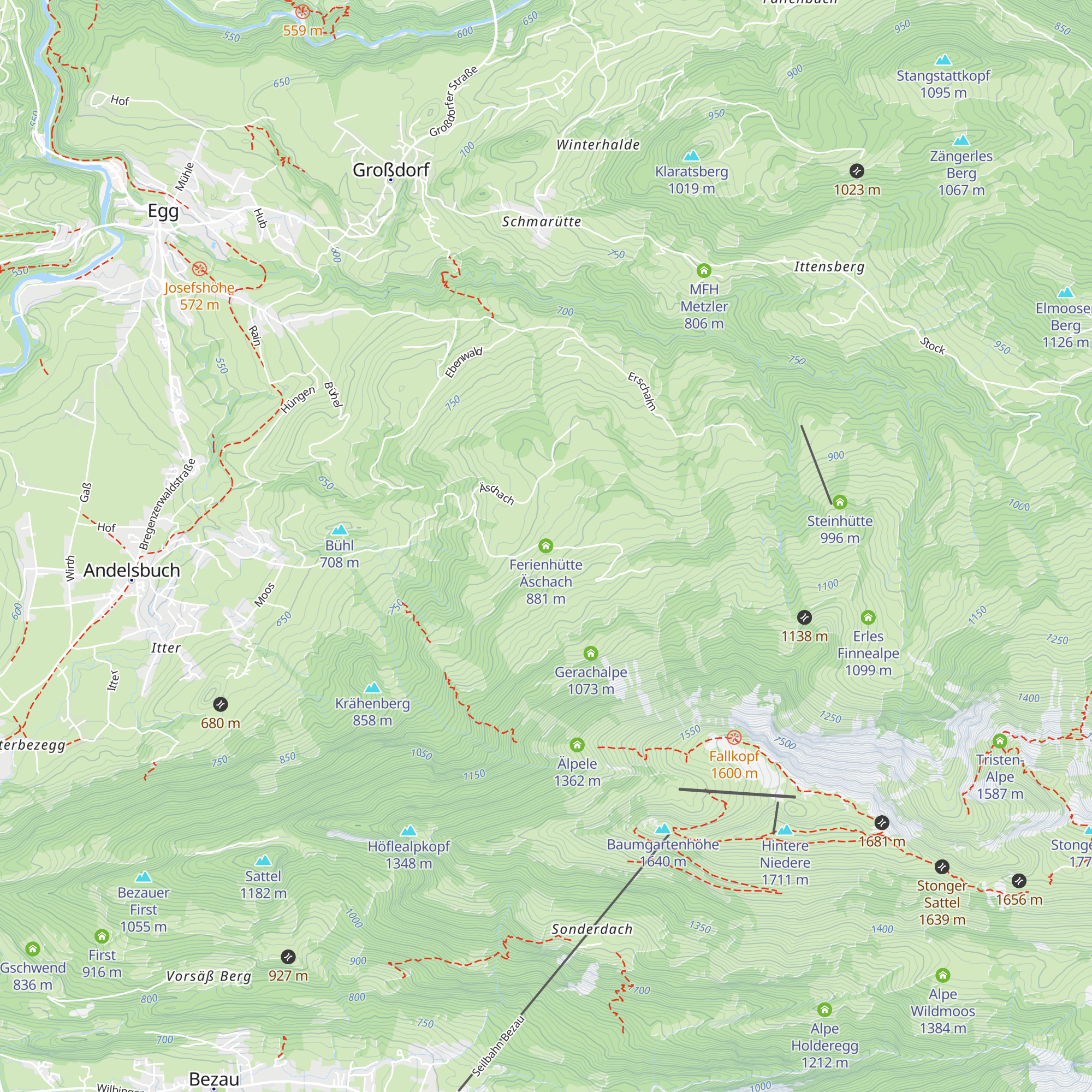Ferienhütte Äschach map