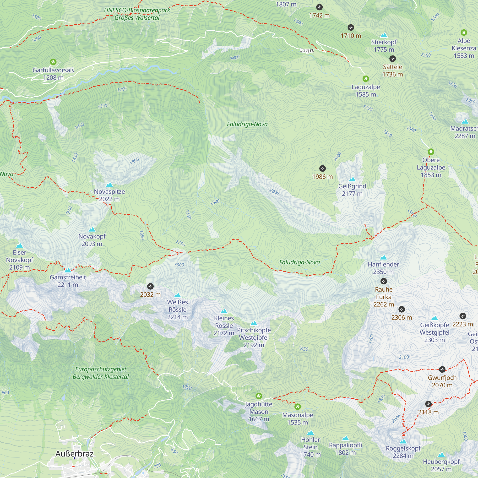 Faludriga Alpe map
