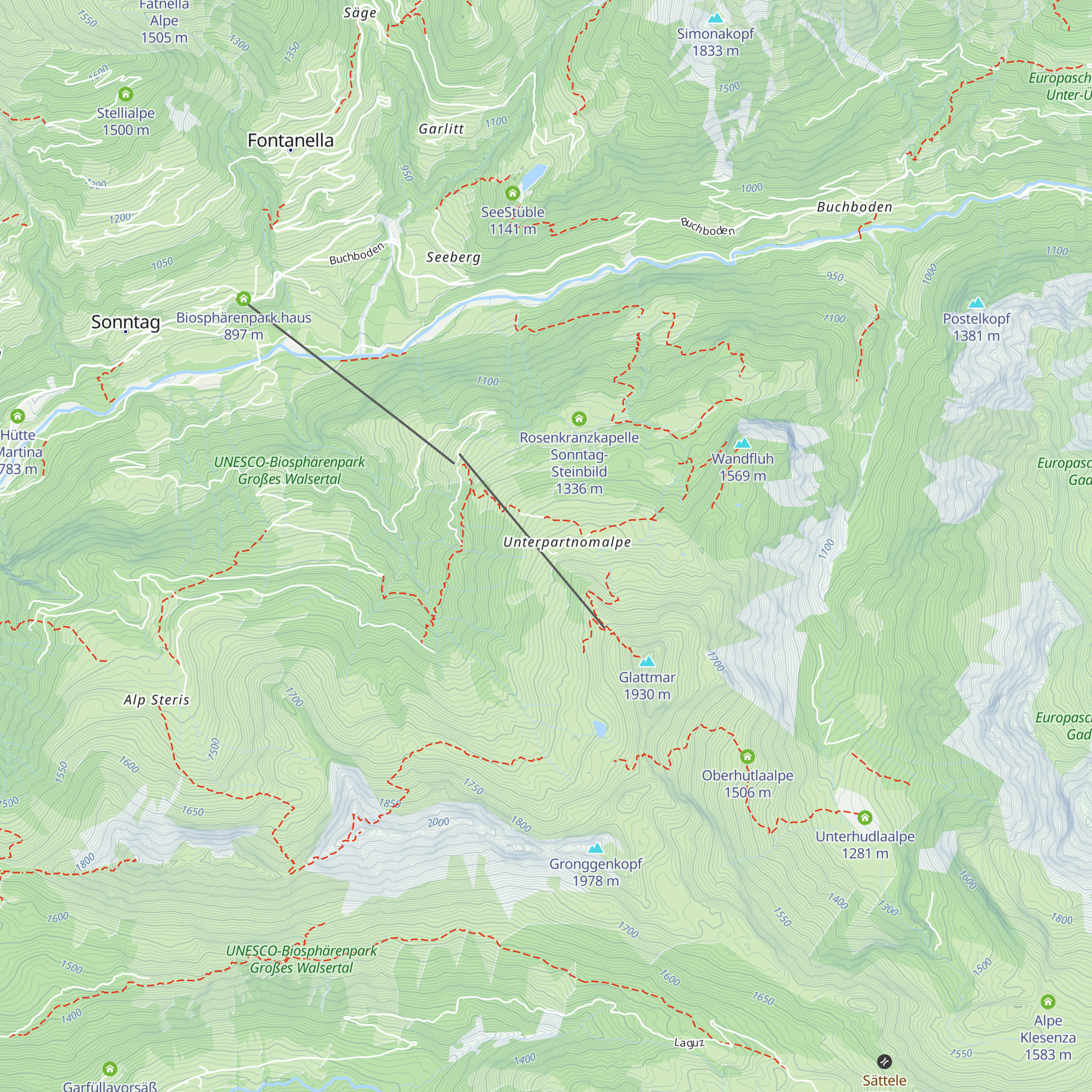 Alpen-Chalet Partnom map