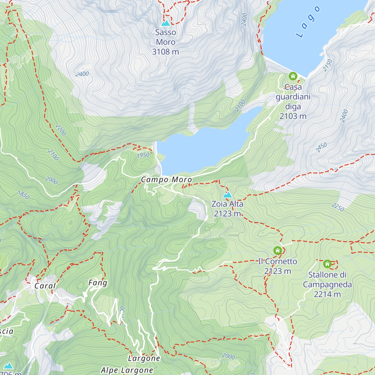 Rifugio Zoia map
