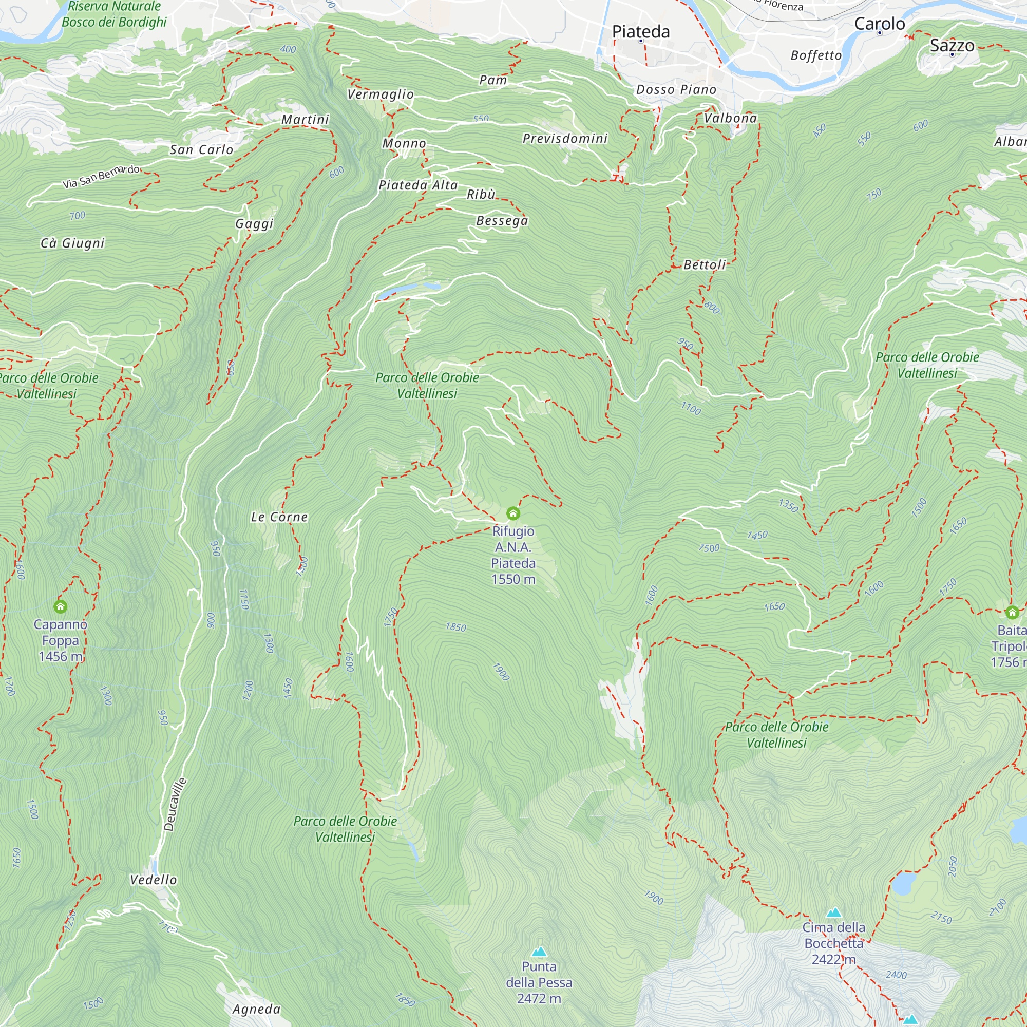 Rifugio A.N.A. Piateda map