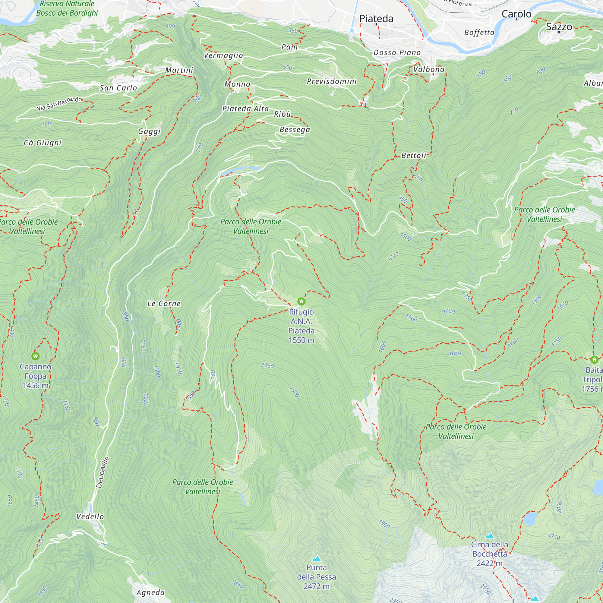 Rifugio A.N.A. Piateda map