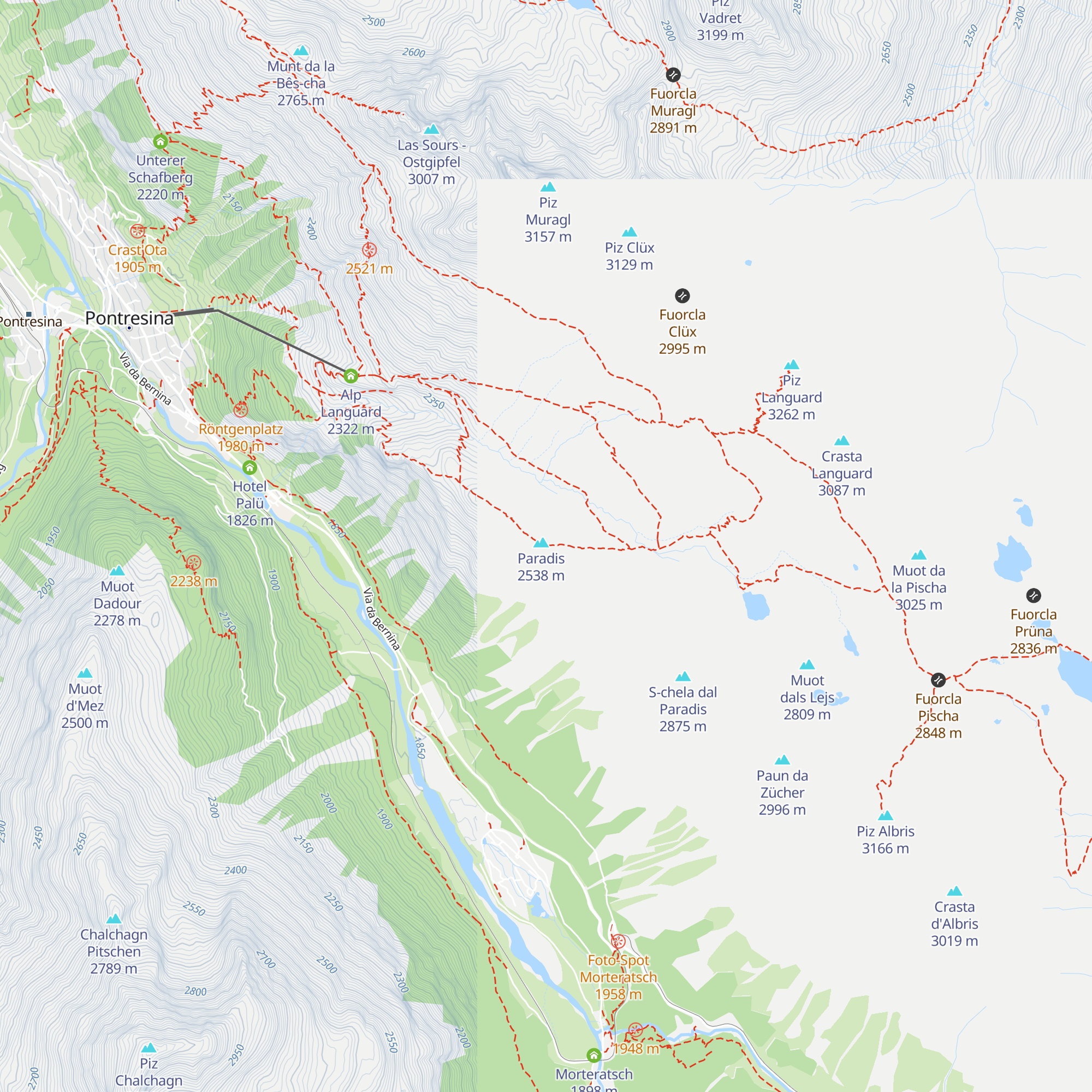 Chamanna Paradis map