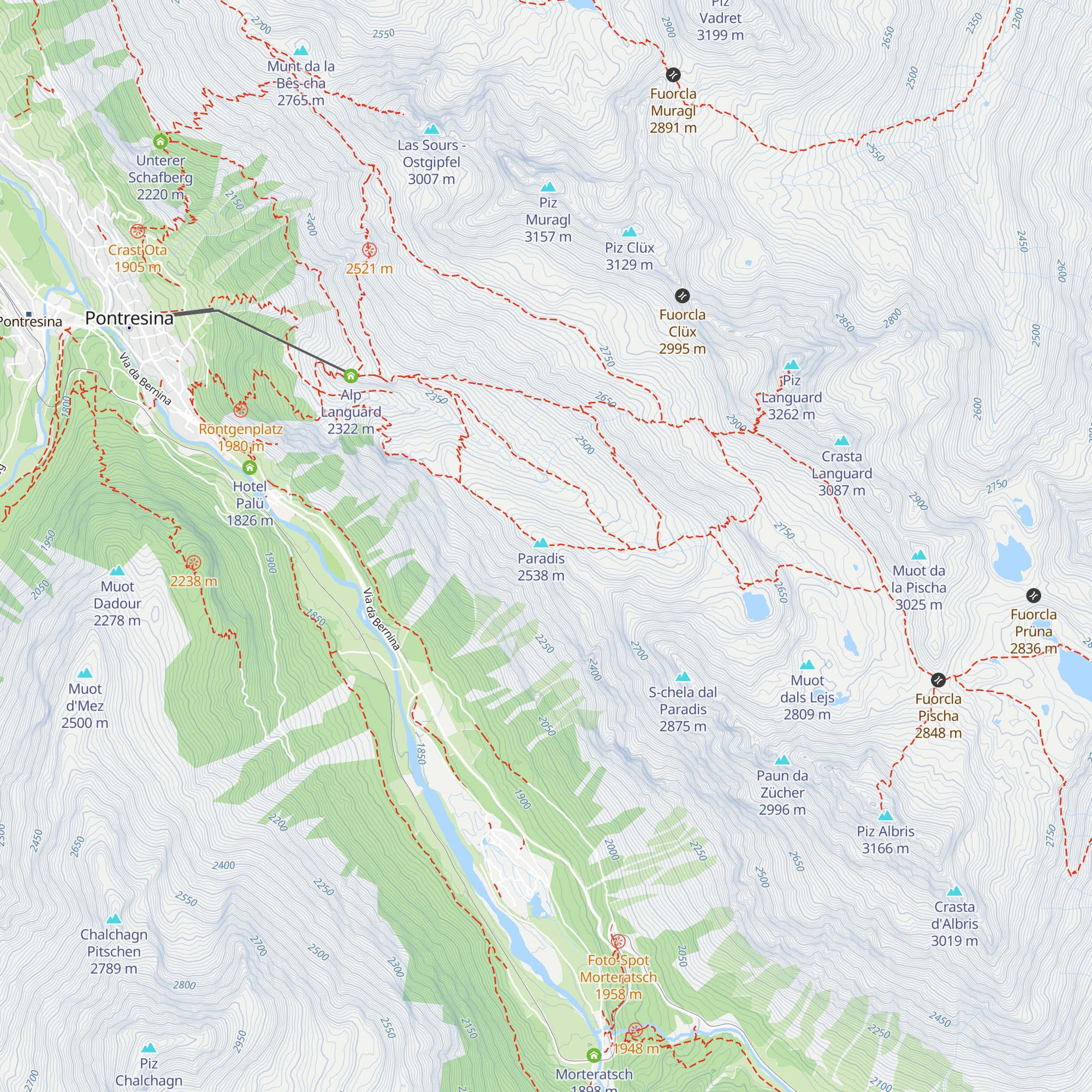 Chamanna Paradis map