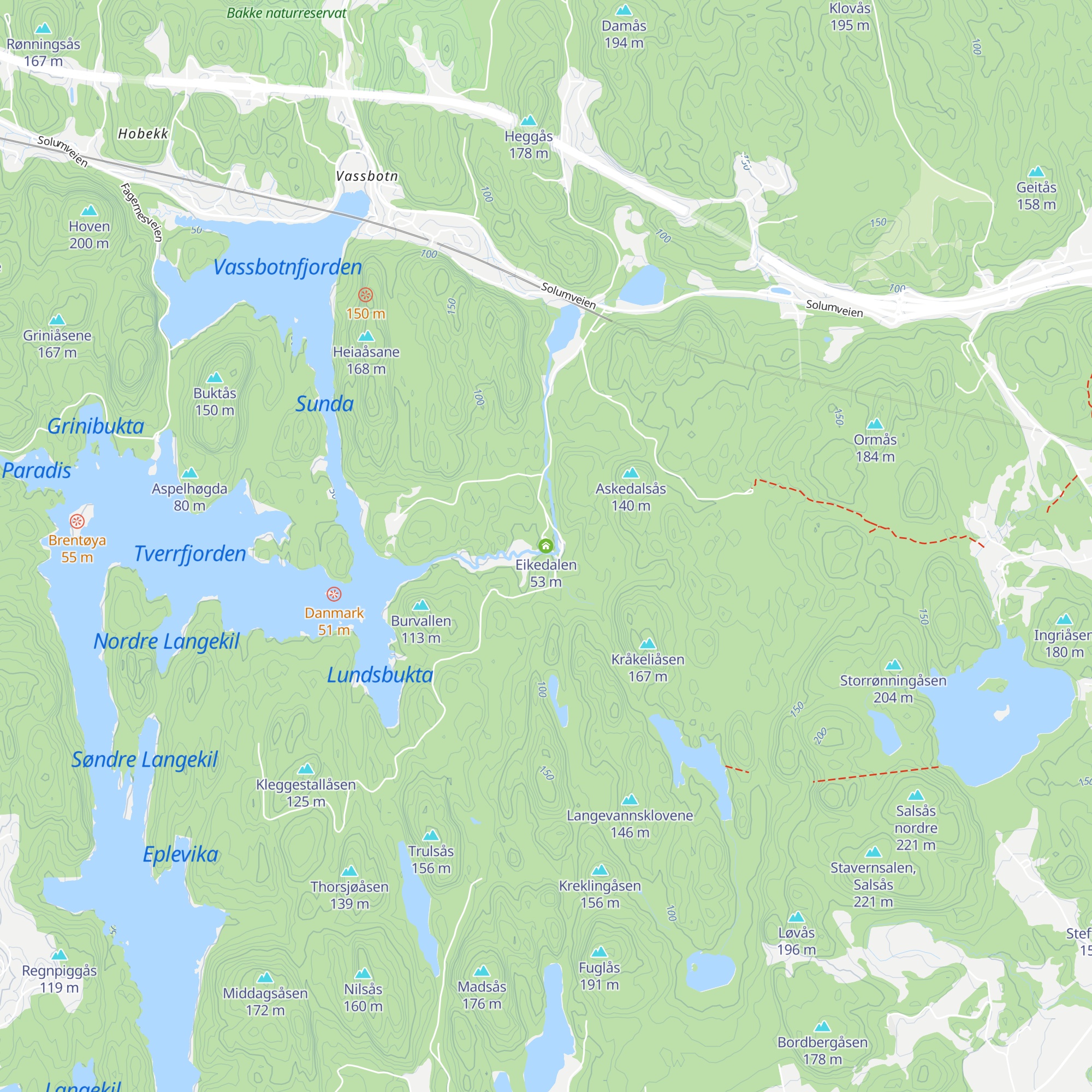 Eikedalen map