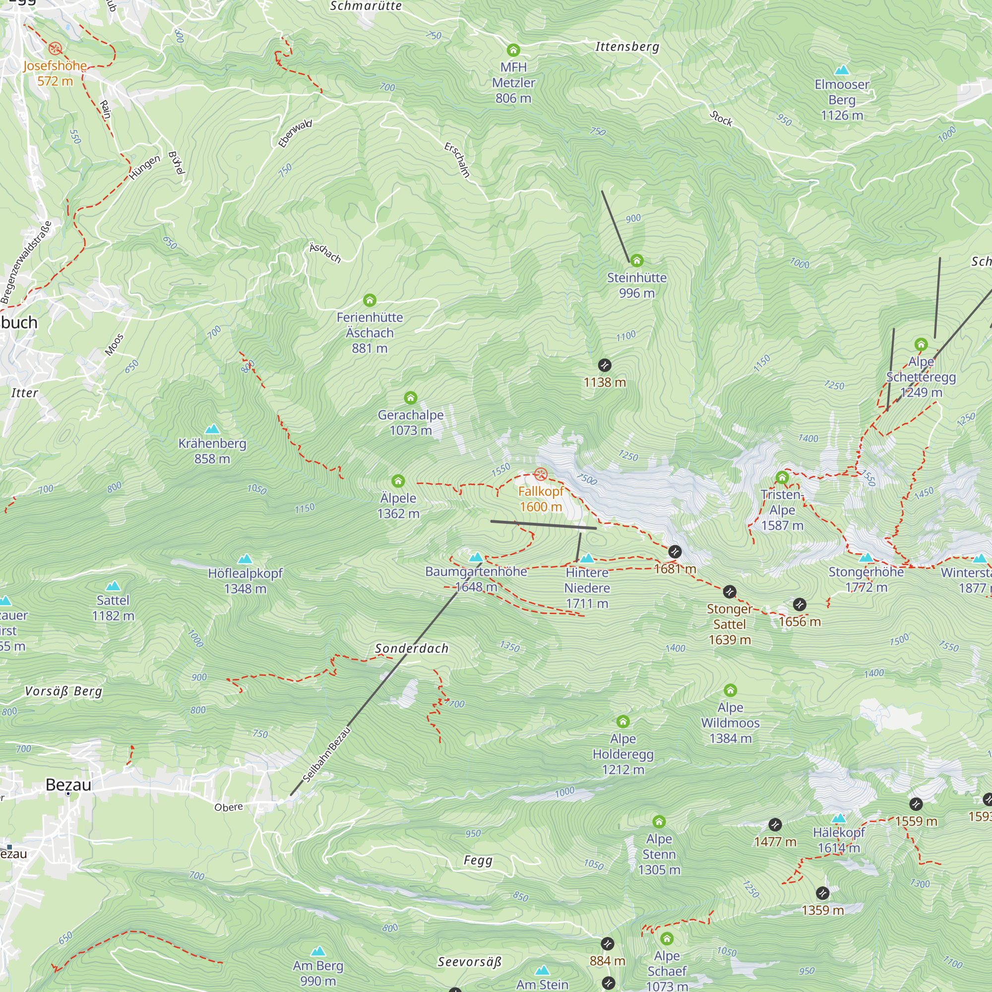 Bergrestaurant Niedere map