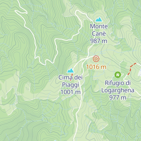 Map of Cima dei Piaggi