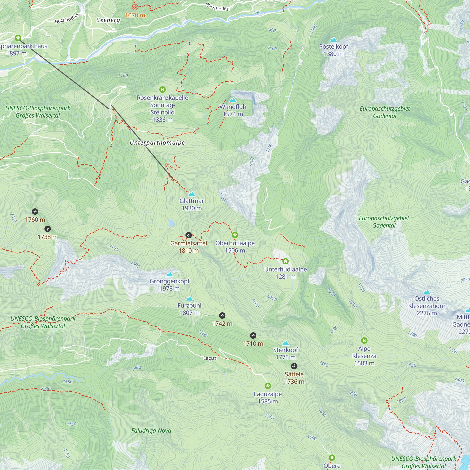 Oberhutlaalpe map