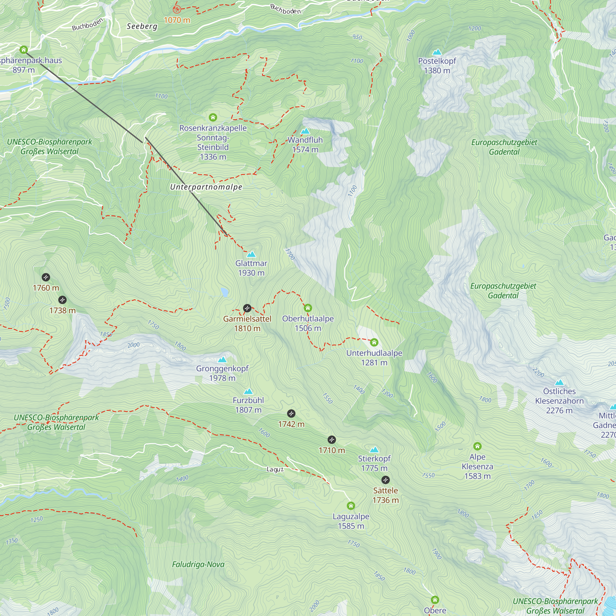 Oberhutlaalpe map