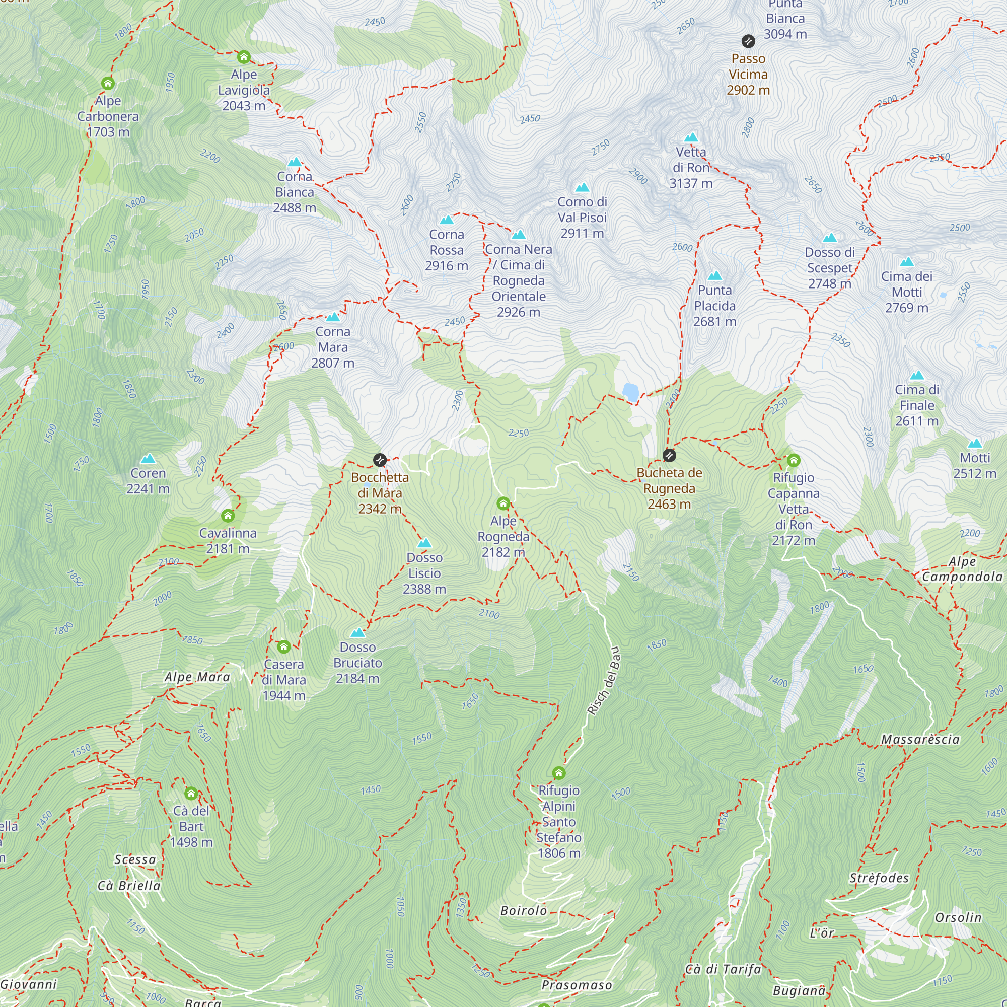 Alpe Rogneda map