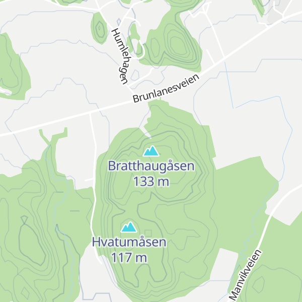Map of Bratthaugåsen