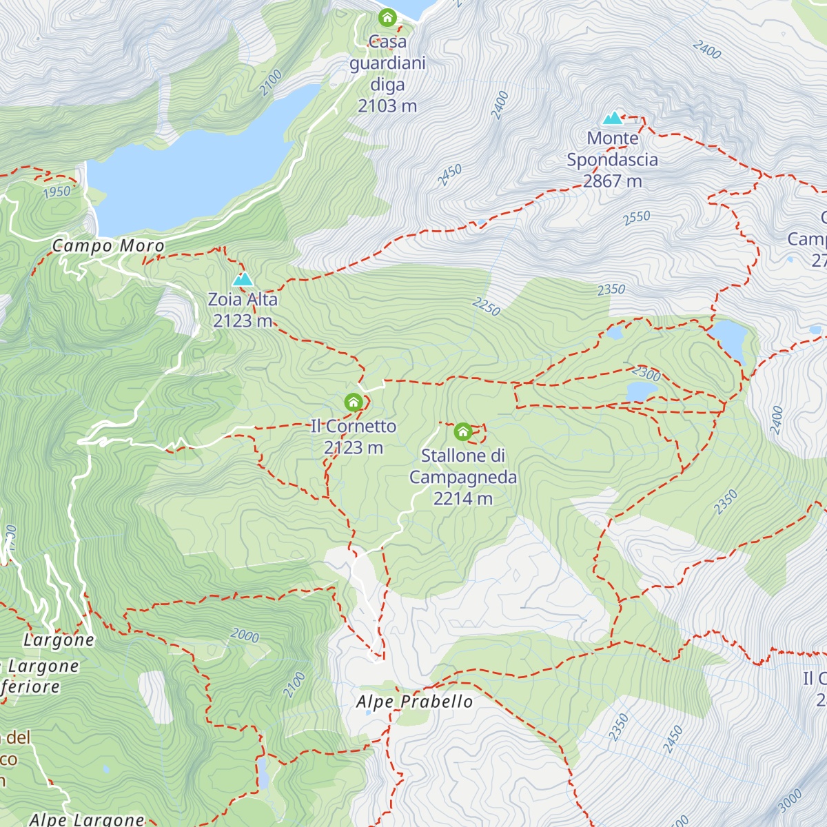 Rifugio Ca' Runcasch map