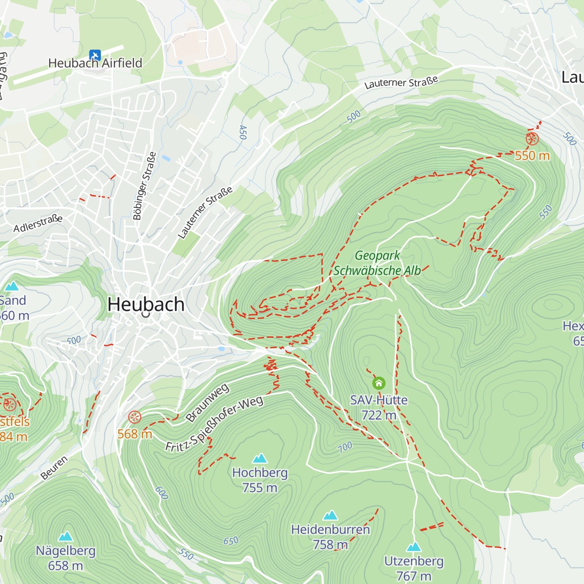 Waldschenke Rosenstein map