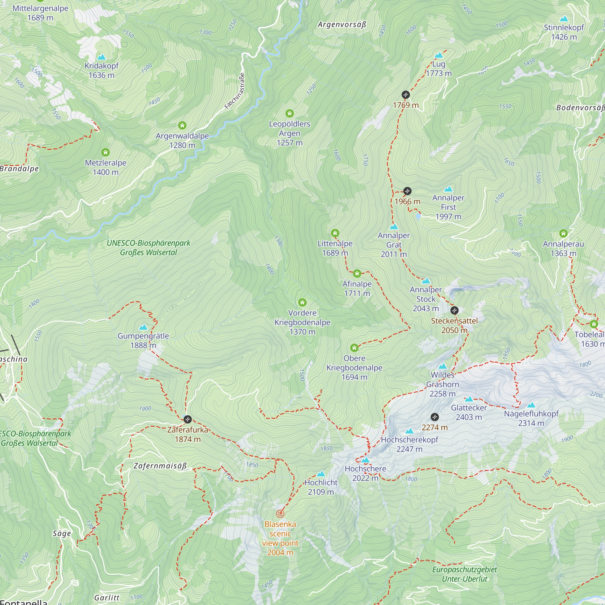Vordere Kriegbodenalpe map