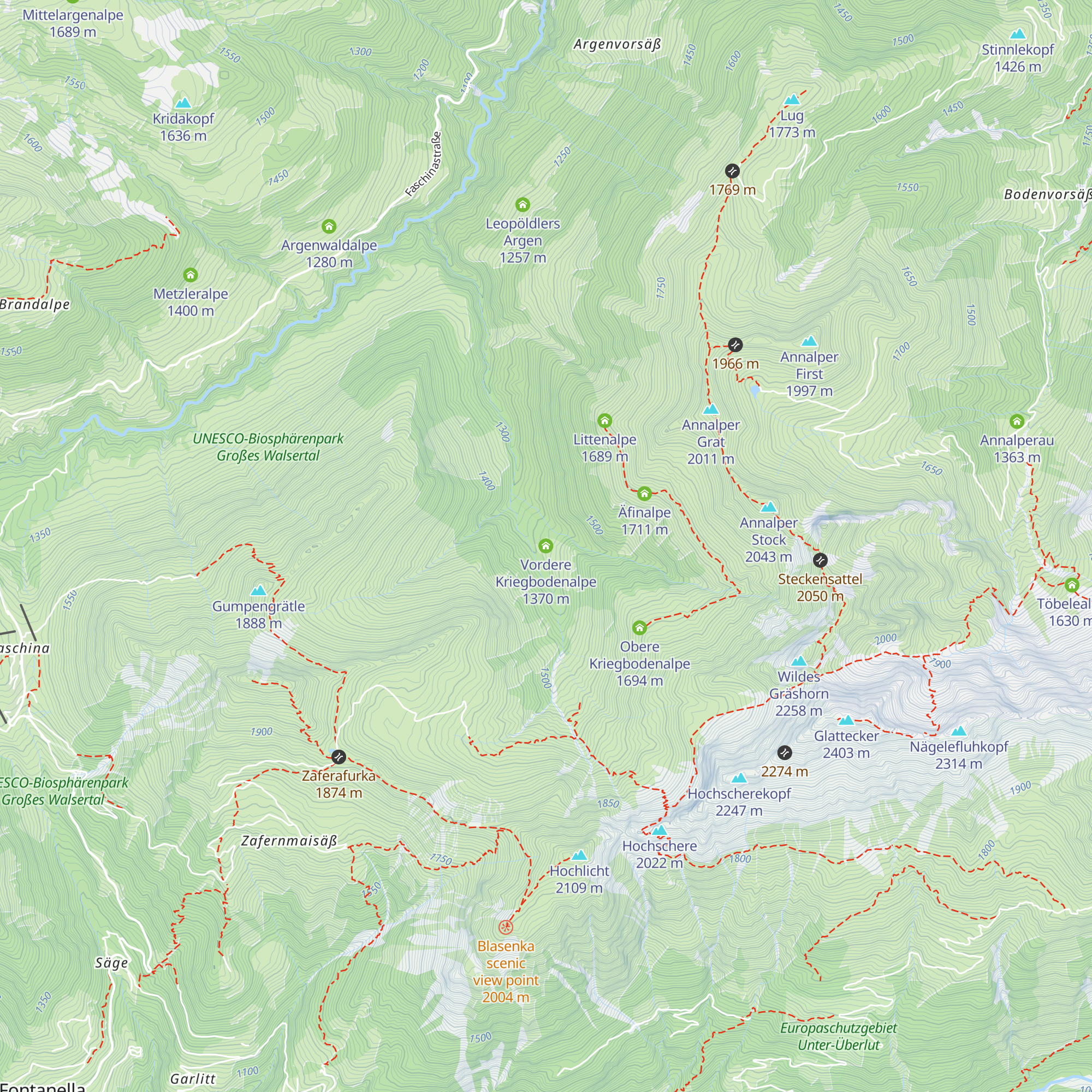 Vordere Kriegbodenalpe map