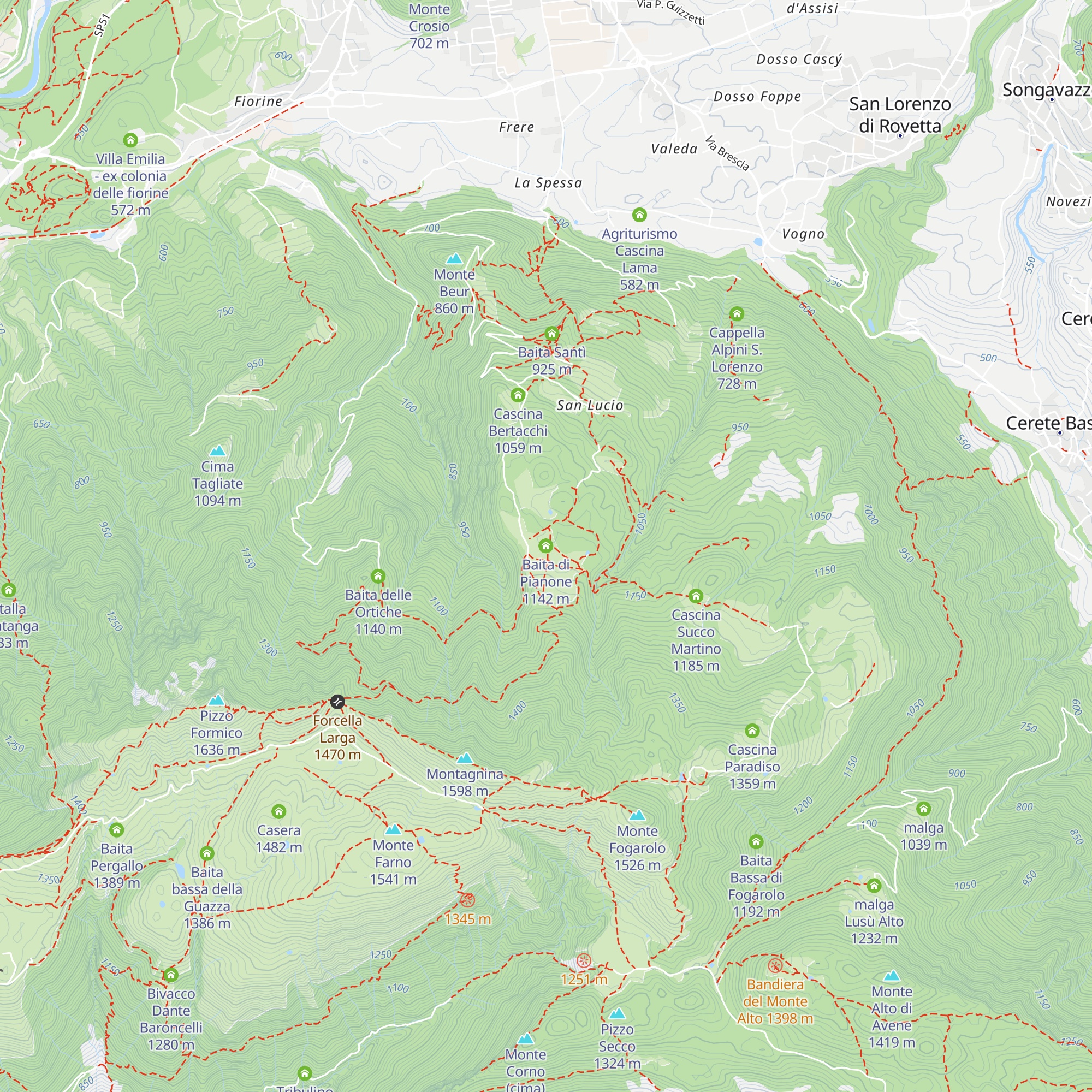 Baita di Pianone map