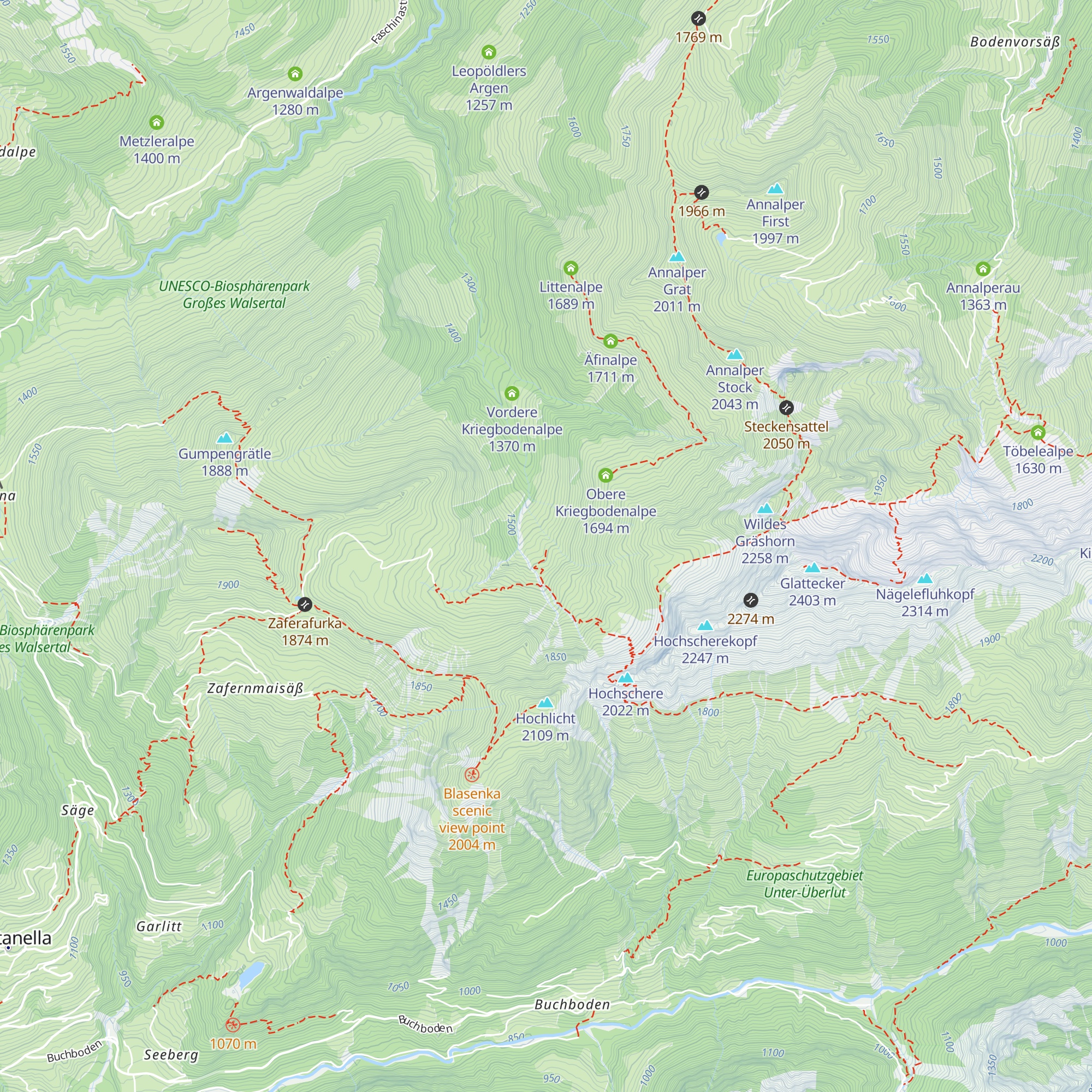Hintere Kriegbodenalpe map