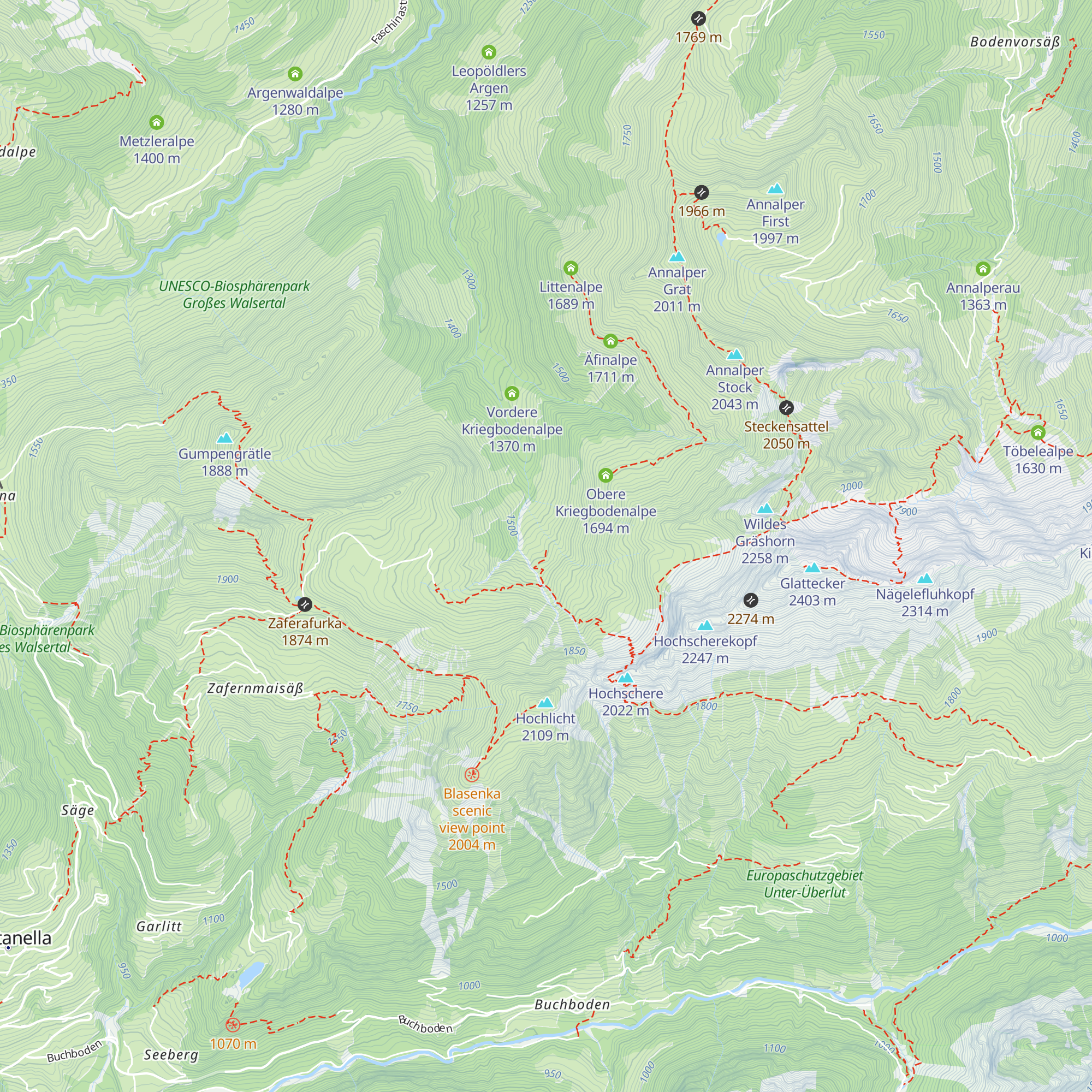 Hintere Kriegbodenalpe map