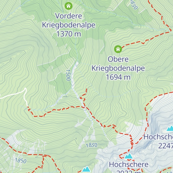 Map of Hintere Kriegbodenalpe