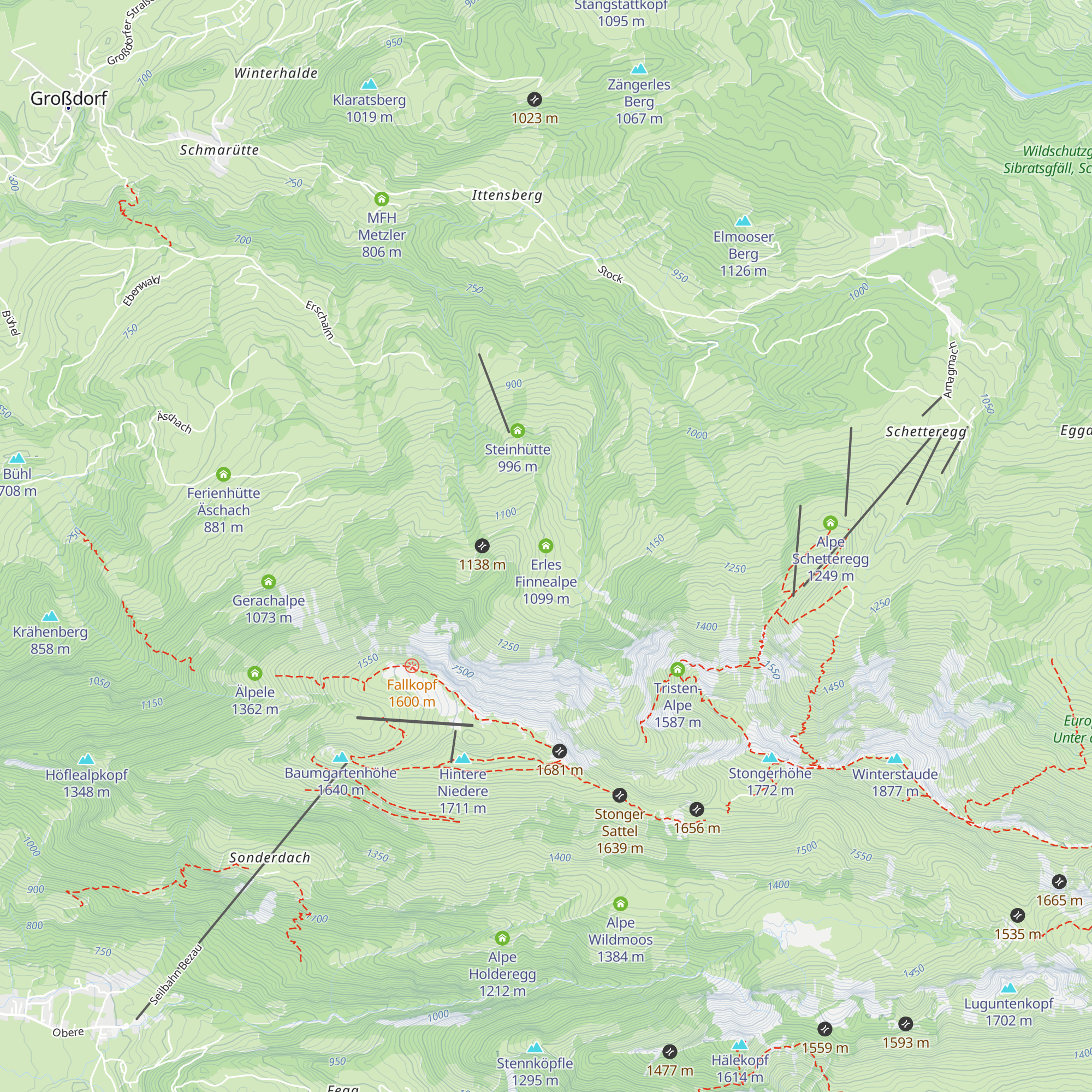 Erles Finnealpe map