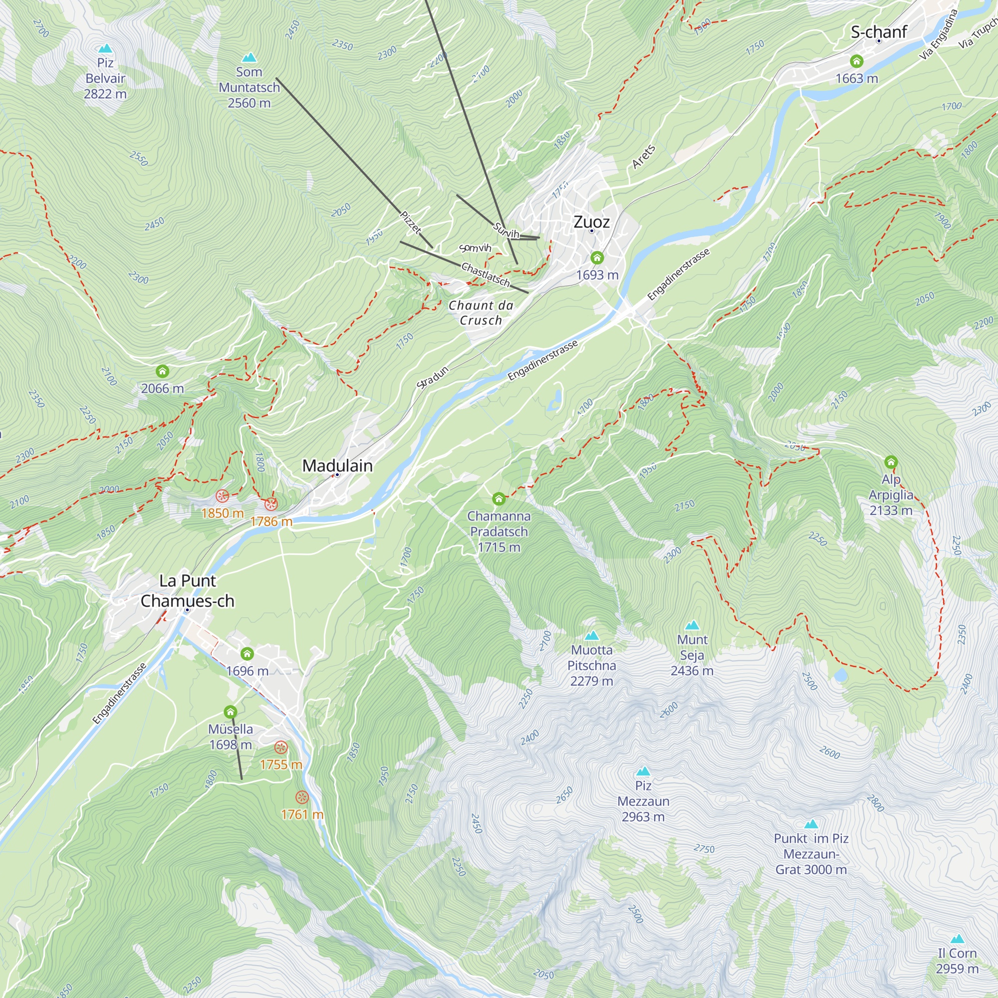 Chamanna Pradatsch map