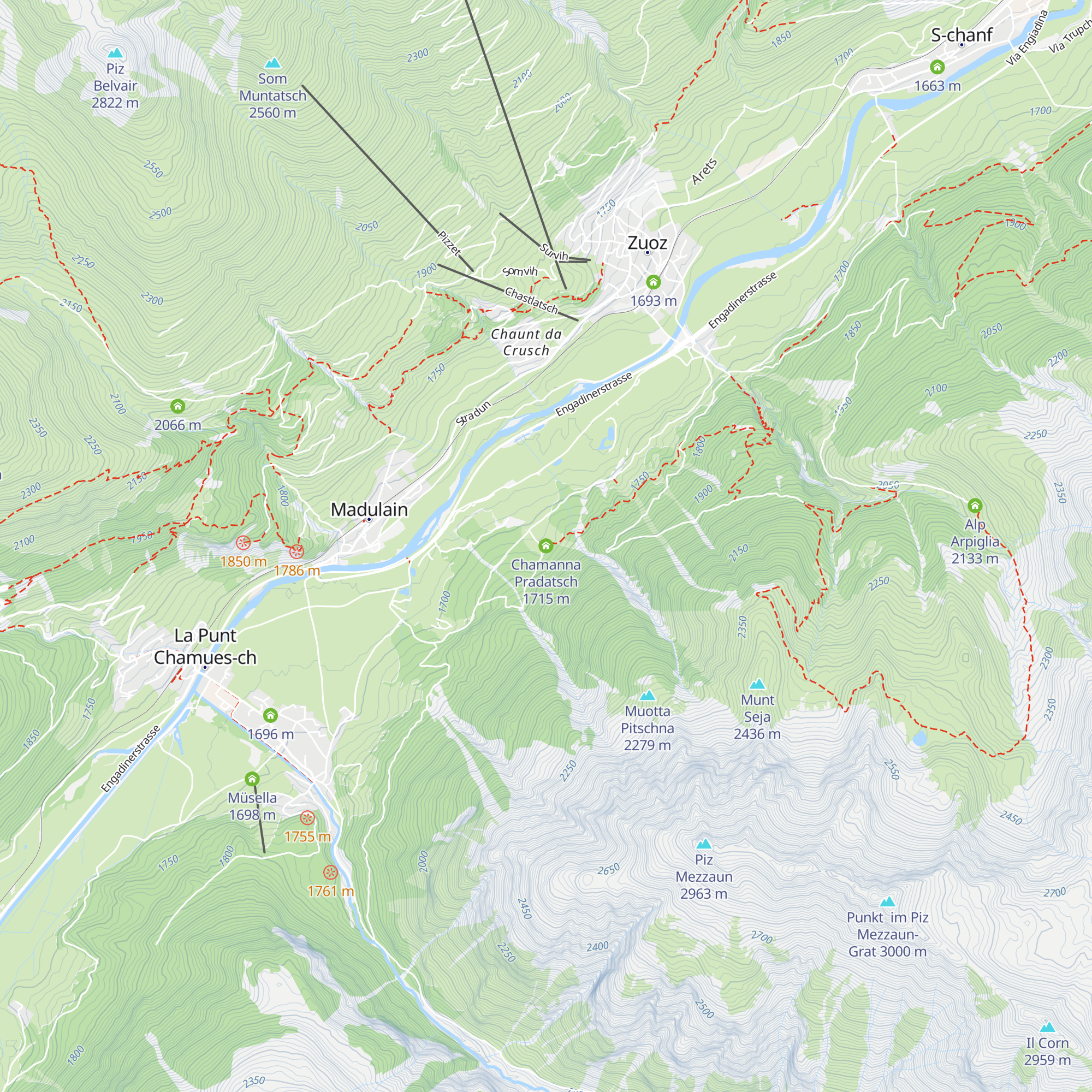 Chamanna Pradatsch map