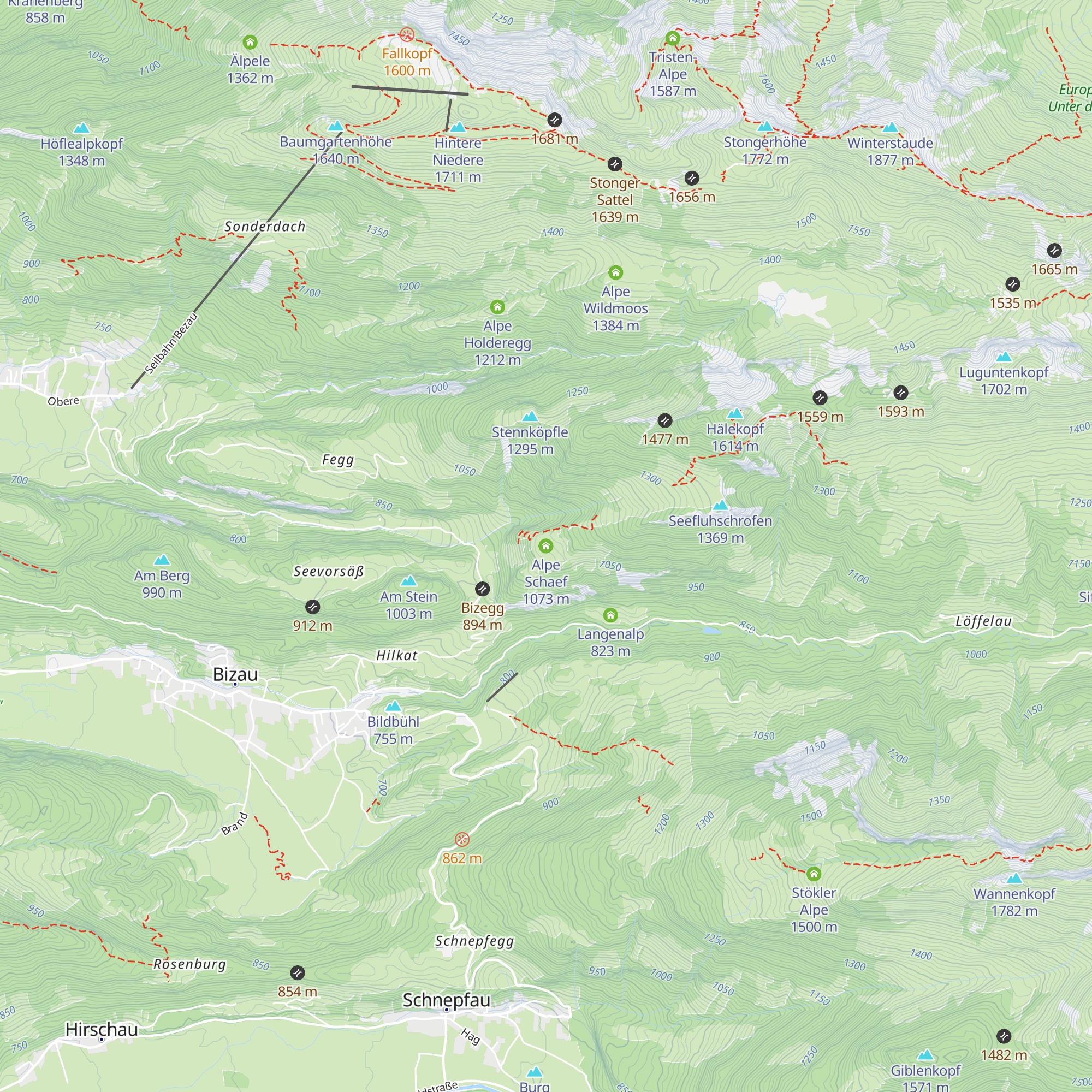 Alpe Schaef map