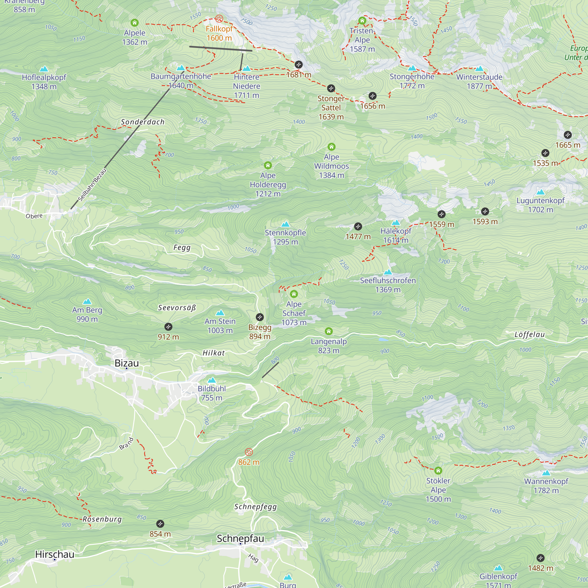 Alpe Schaef map