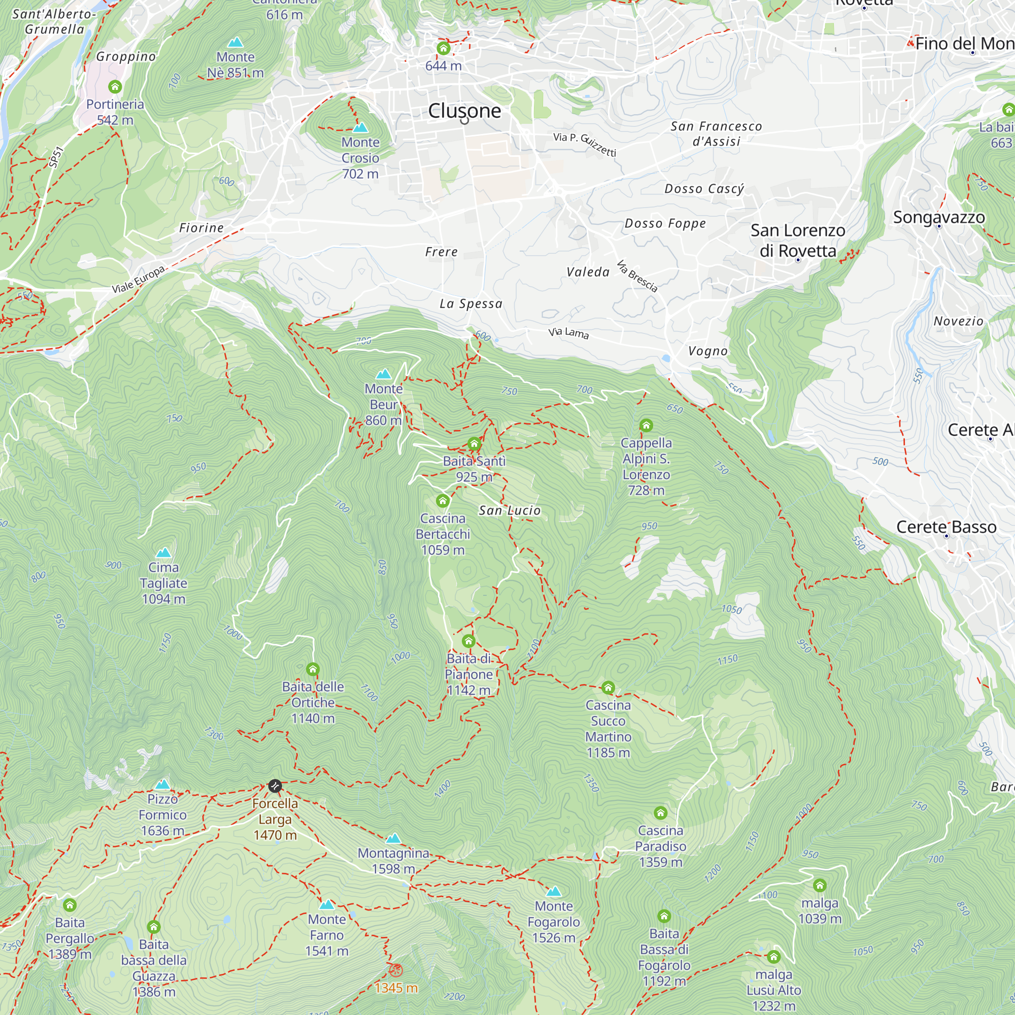 Rifugio San Lucio map