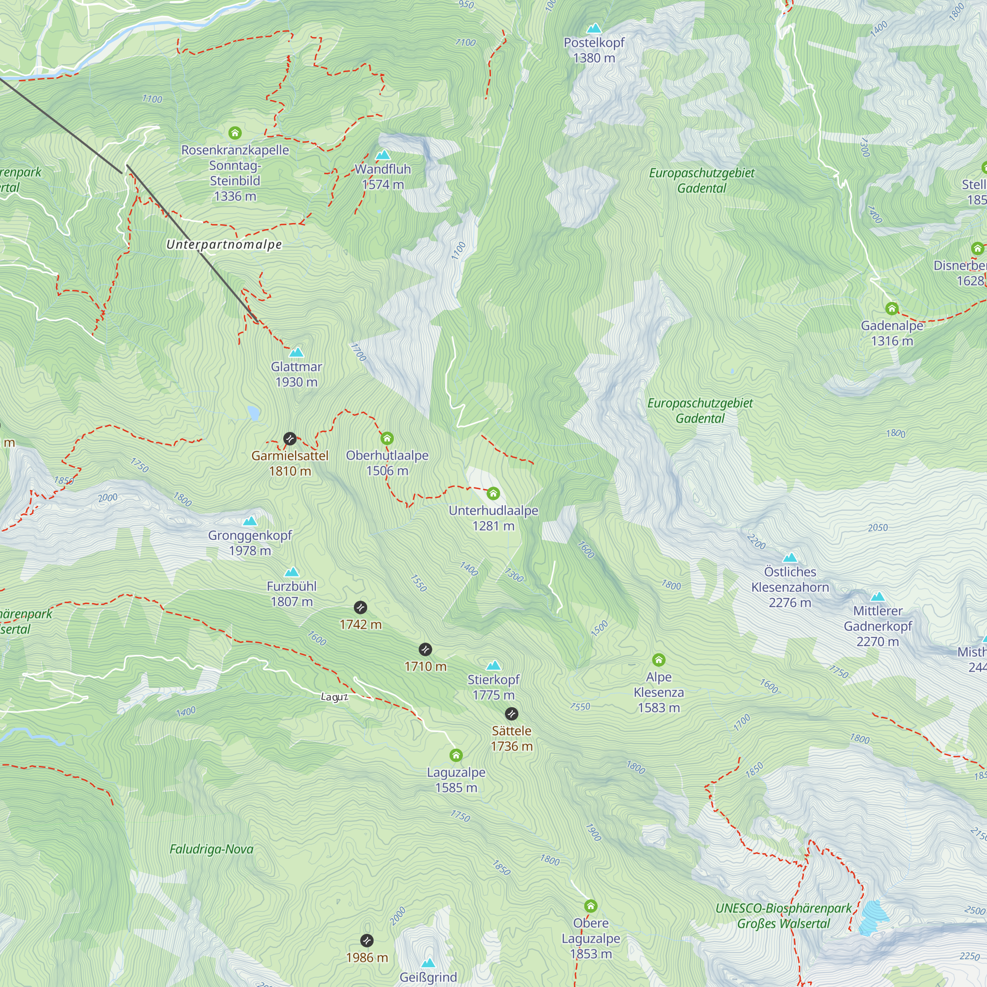 Unterhudlaalpe map