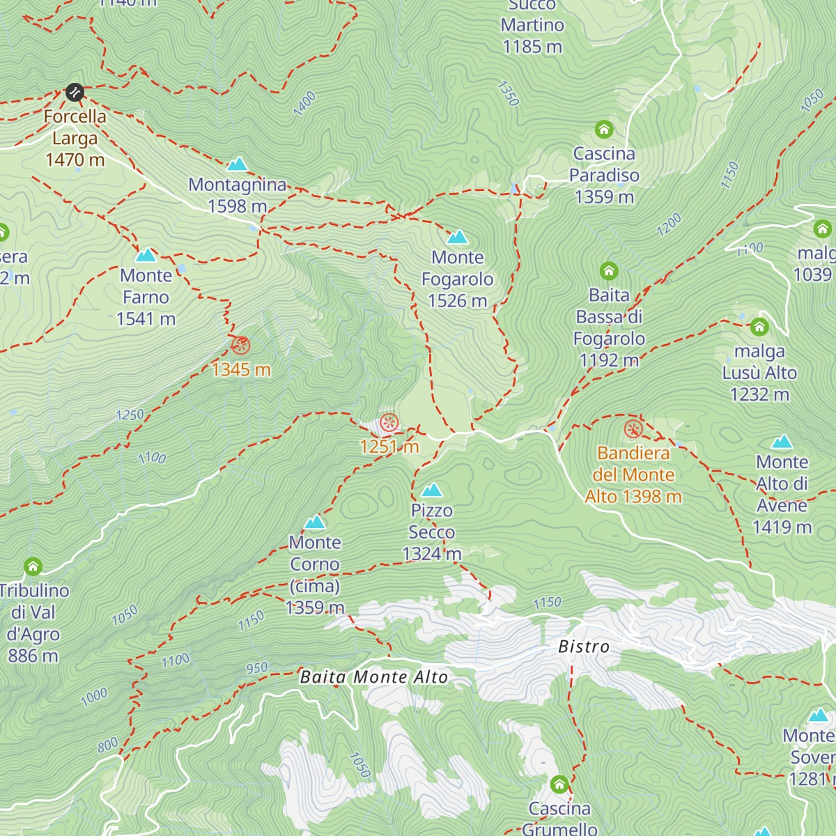 Baita Campo d'Avene map