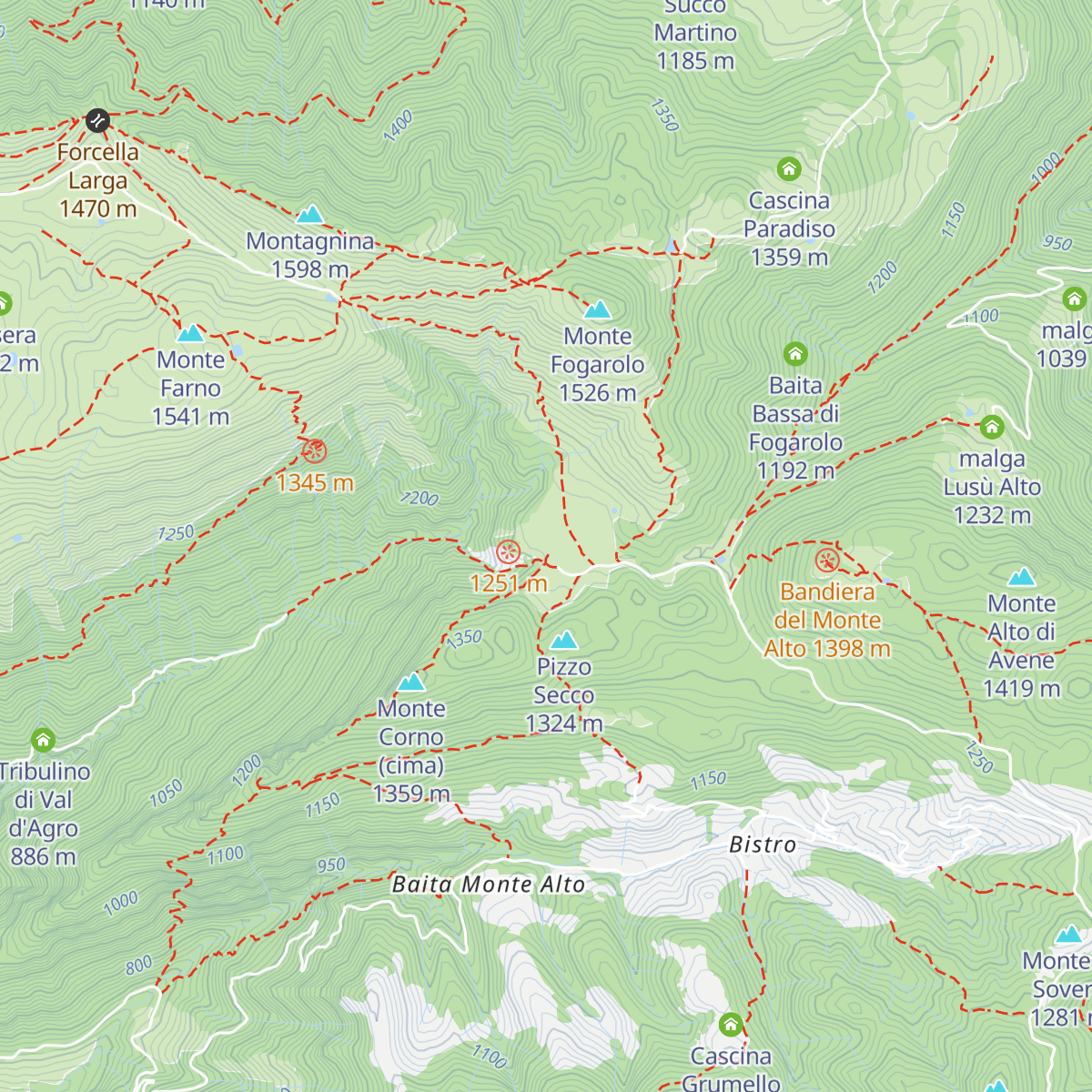 Baita Campo d'Avene map