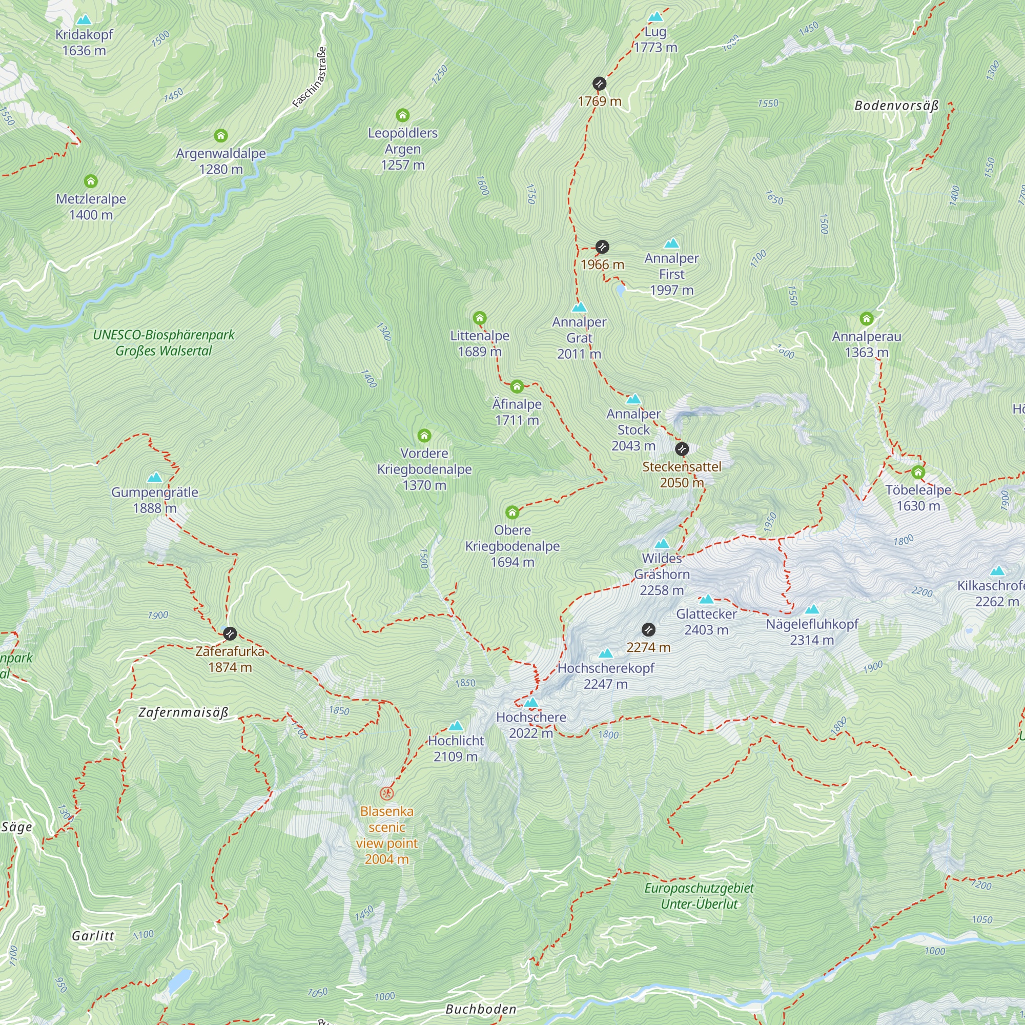 Obere Kriegbodenalpe map