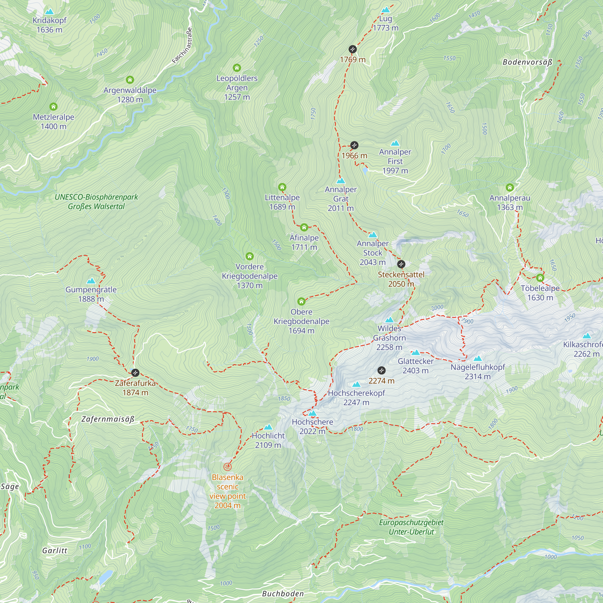 Obere Kriegbodenalpe map