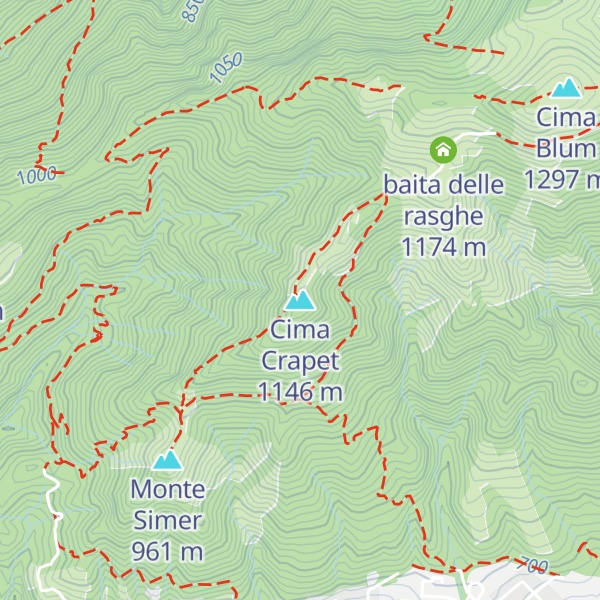 Map of Cima Crapet