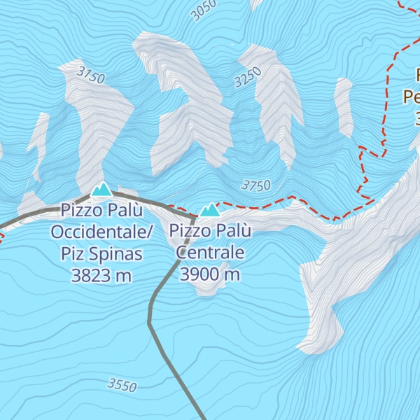 Map of Pizzo Palù Centrale
