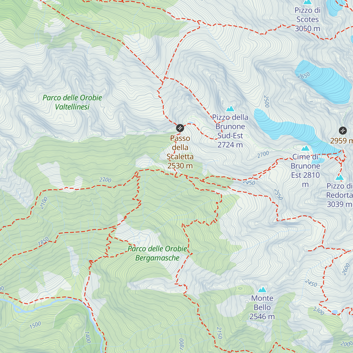 Rifugio Antonio Baroni al Brunone map