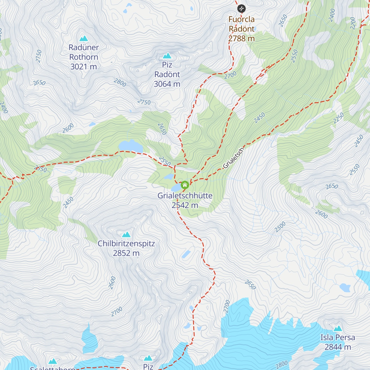 Grialetschhütte map