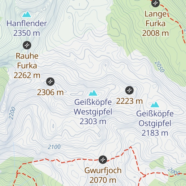 Map of Geißköpfe Westgipfel