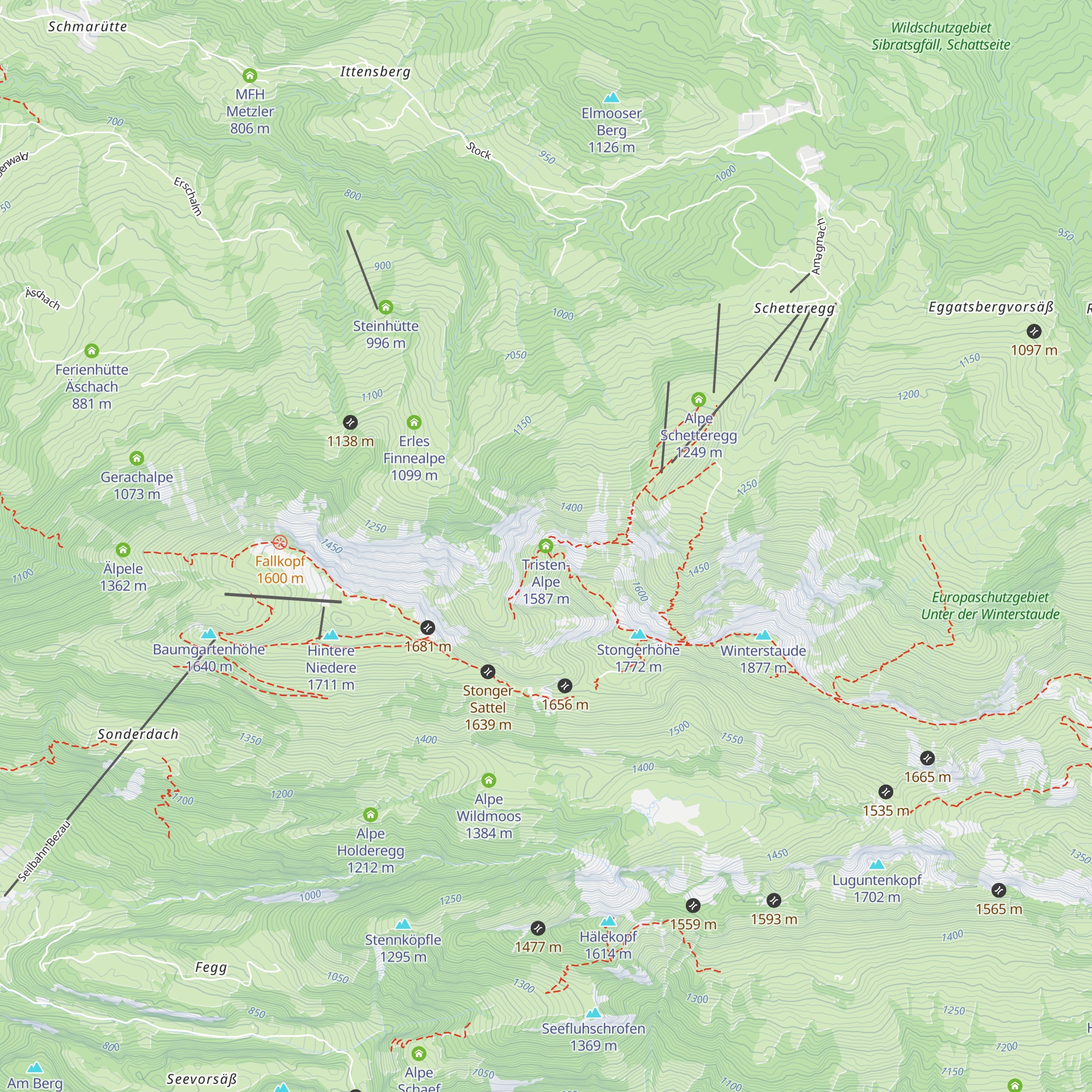 Tristen-Alpe map
