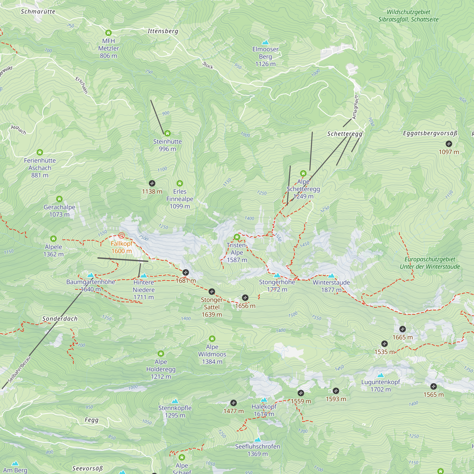 Tristen-Alpe map